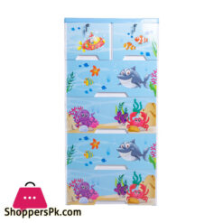 Aqua Kideez Plastic Drawers Cabinet 4+2 - Jumbo