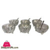 Orchid 6 Pcs Ice Cream Cup+Spoon (Silver)