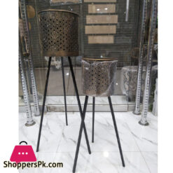 Metal Plant Pot Stand Set Of 2- Home Decor