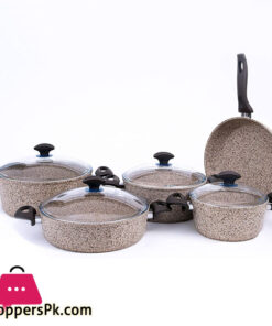 Falez Cookware Set, Granite, 7 Pieces – Beige