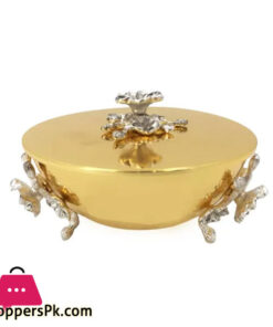 Orchid Round Serving Bowl - Large (Gold)