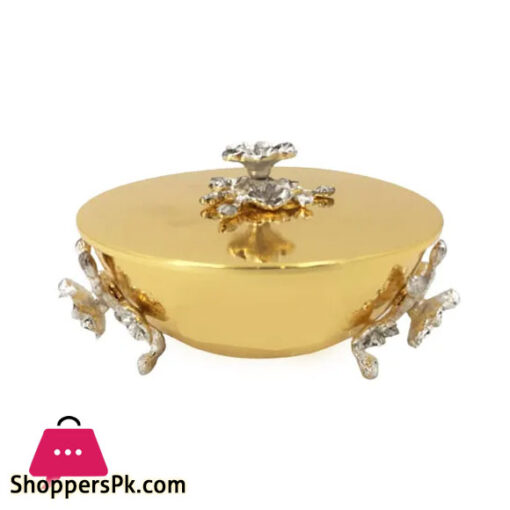 Orchid Round Serving Bowl - Large (Gold)