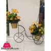 Cycle Metal Pot Stand With Washable Artificial Flower , Size 15X18 Inch