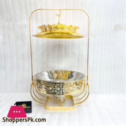 Fancy Buffet Dish Restaurant Food Heating Container Stainless Steel With Burner - 4L