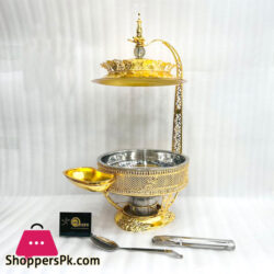 Fancy Buffet Dish Restaurant Food Heating Container Stainless Steel With Burner - 4L