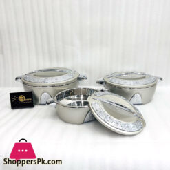 Stainless Steel Food Keep Fresh Casserole 3 Pcs Set Cookware Sets ,Size:1.5L, 2.5L, 4L