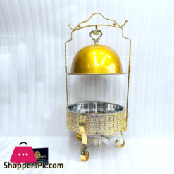 Chafing Dish With Stand For Soup Warming Food Warmer Metal Buffet Ceramic For Wedding Home Dishes &Amp; Plates Round Service Tray-6L