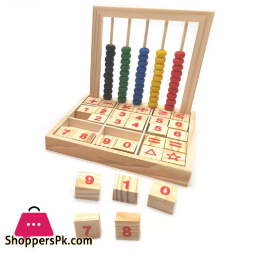 Study arithmetic blocks calculation beads abacus toy wooden for kids