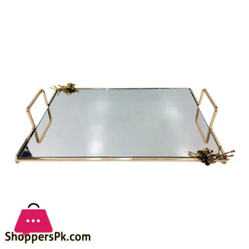 ORCHID Rectangular Mirror Tray-Gold