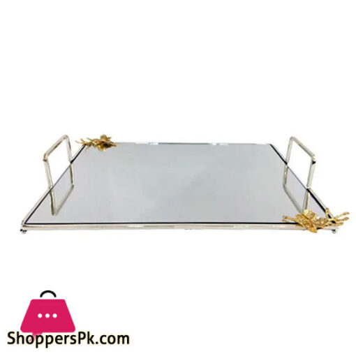 ORCHID Rectangular Mirror Tray Silver