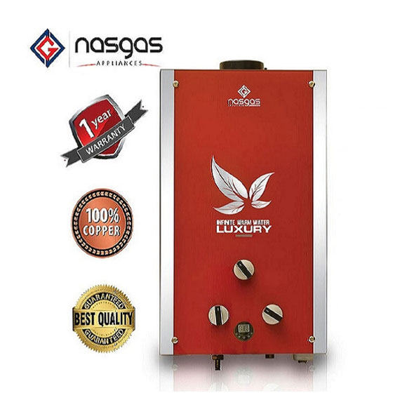 Nasgas Instant Water Heater DG-10L - Crystal Series 10 Litre Natural Gas Geyser Auto cut-off protection device
