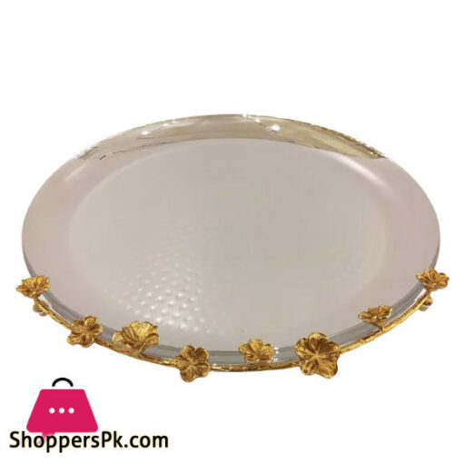 Orchid Round Serving Plate XL Silver