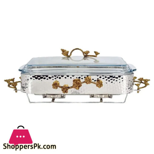 Orchid Rectangular Serving Dish Silver