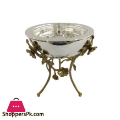 Orchid Silver Plated Oud Burner Bakhoor Daan Incense Burner Charcoal Incense Burner for Office and Home (Silver) – CD6235