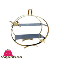 ORCHID Round 2Tier Pastry Holder-(Gold)