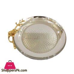 Orchid Gold Plated Round Cake Serving Plate (Silver)