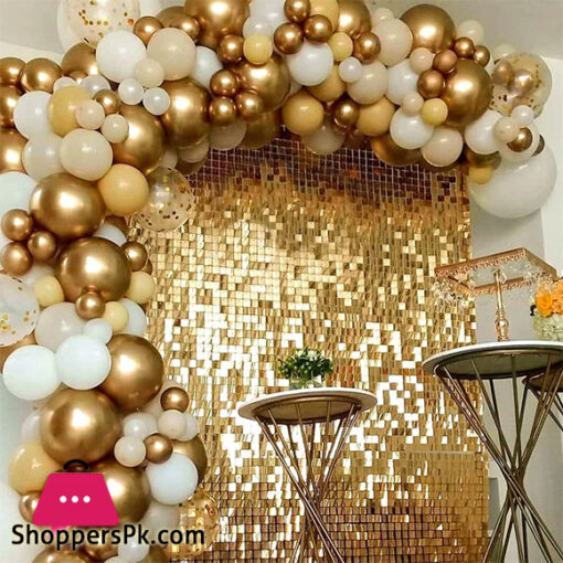 Shimmer sequin wall pannel for backdrop decoration 6pcs - Multicolor , Size:12x12inch