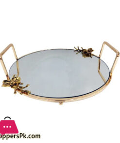 ORCHID Round Mirror Tray (Gold)