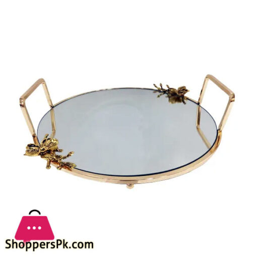 ORCHID Round Mirror Tray (Gold)