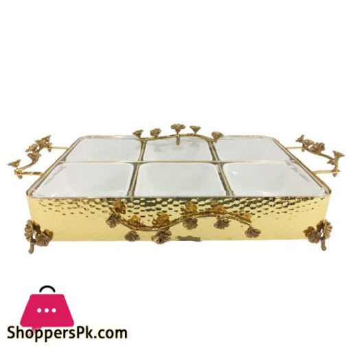 Orchid 6 parts Snack Bowl-Gold