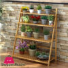 Bamboo Wooden 4 Layer Flower Stand Plant Pot Stand Flower Shelf