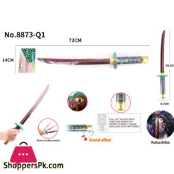 Demon Slayer Suara Sword 59CM With Music Tanjiro Zenitsu Obanai For Kids Performance Props Samurai Toy