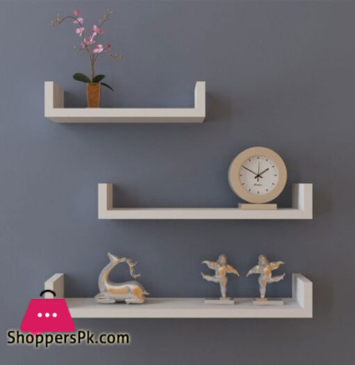 U Shaped Laminated Shelf Floating Wall Shelves Storage Display Shelf (Copy)