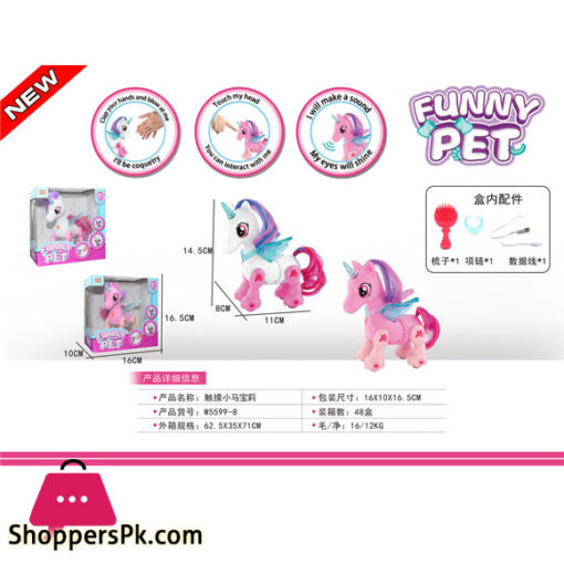 Interactive Toy unicorn with light and sound effects-Electronic Pets
