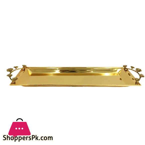 Orchid Long Serving Tray-Gold 3 Orchid Long Serving Tray-Gold