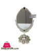 Orchid Pewter Metal Vintage Mirror Small (Silver)-Tabletop Antique Decorative Makeup Mirror