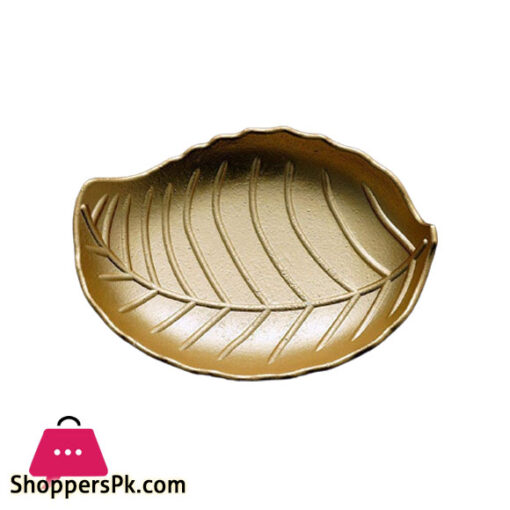 Gold Leaf Shape Pallet Dessert Serving Tray - Large