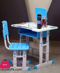 Height Adjustable Kids Study Desk Table & Chair Ergonomic Drawing Set Bookstand Children Writing Activity Art Table Set