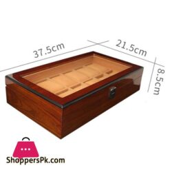 12 Slots Wooden Clock Display Case Glass Case Lock Storage Organizerwatch Boxes