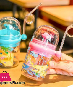 250ML Baby Drinking Cup Kids Whale Water Spray Cartoon Baby Feeding Cups with Straws Water Bottles Outdoor Children's Cups