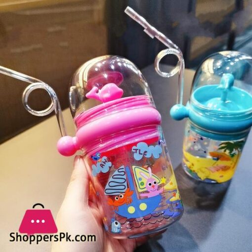 250ML Baby Drinking Cup Kids Whale Water Spray Cartoon Baby Feeding Cups with Straws Water Bottles Outdoor Childrens CupsCups