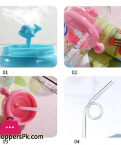250Ml Baby Drinking Cup Kids Whale Water Spray Cartoon Baby Feeding Cups With Straws Water Bottles Outdoor Childrens Cupscups
