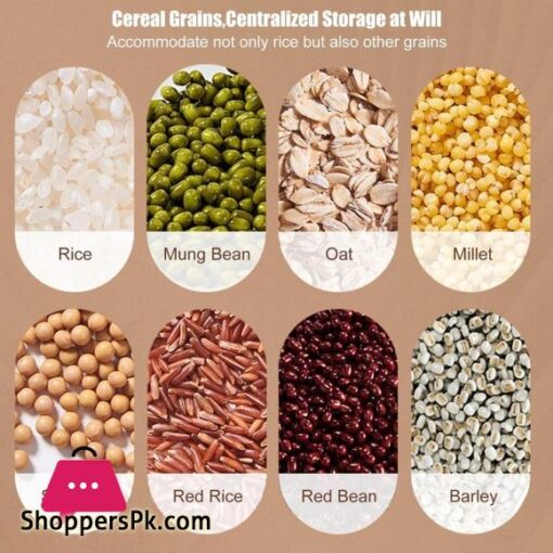 10kg 360° Rotating Cereals Rice Container Kitchen Organizer Food Storage Dispenser Box Separated Sealed Grain Bucket Organization