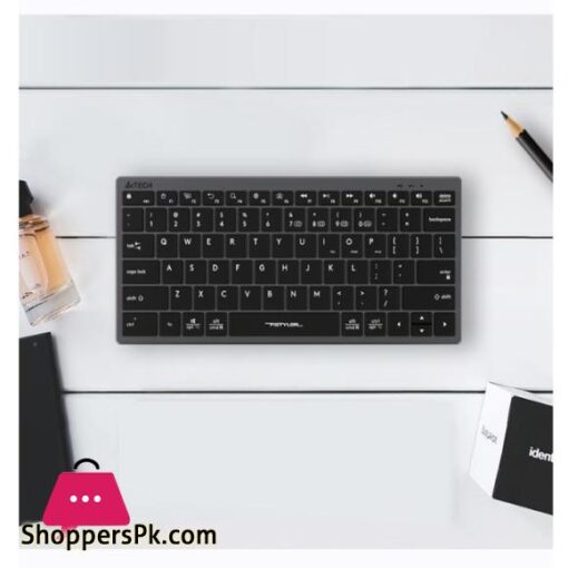 A4tech FBX51C Bluetooth 24G Wireless Keyboard Rechargeable USB Type C Multi Device 2 cm Slim Lightweight Scissor Switch Keys Multidevice Pairs Upto 4 Devices For PCLaptopTabletiOSAndroidSmart TV