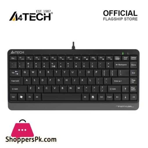 A4tech FK11 Compact Wired Keyboard Round Square Keys Sleek and Lightweight For PCLaptop