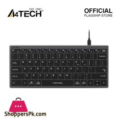 A4tech Fstyler FX51 Scissor Switch Compact Wired Keyboard Detachable USB C Cable Portable Thin Lightweight Ultra Slim Keycaps Multimedia FN Keys For PCLaptopMac