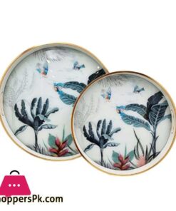 RY69 2 Pcs Round Serving Tray ANGELA 4c