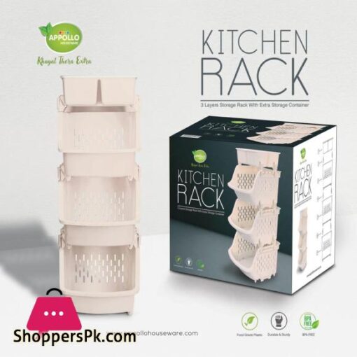 Three tier Kitchen Rack with storage box