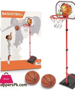 Basketball Hoop Kids Basketball Hoop and Stand for Kids 78 170CM Adjustable Height Basketball Stand with 2 Ball Net Air pump Wrench for Outdoor Indoor Basketball Hoop Portable Basketball Stand Set