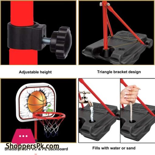 Basketball Hoop Kids Basketball Hoop and Stand for Kids 78 170CM Adjustable Height Basketball Stand with 2 Ball Net Air pump Wrench for Outdoor Indoor Basketball Hoop Portable Basketball Stand Set