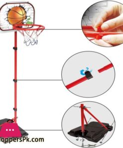 Basketball Hoop Kids Basketball Hoop And Stand For Kids 78 170Cm Adjustable Height Basketball Stand With 2 Ball Net Air Pump Wrench For Outdoor Indoor Basketball Hoop Portable Basketball Stand Set