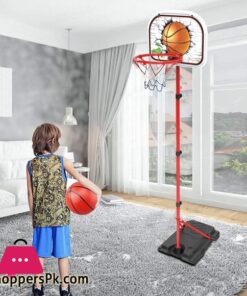 Basketball Hoop Kids Basketball Hoop And Stand For Kids 78 170Cm Adjustable Height Basketball Stand With 2 Ball Net Air Pump Wrench For Outdoor Indoor Basketball Hoop Portable Basketball Stand Set