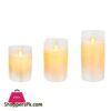 Flameless Candle Outdoor Waterproof Candle Flashing Flame Led Candle 3 Piece Set No Hourglass Real Wax Column