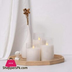 Flameless Candle Outdoor Waterproof Candle Flashing Flame Led Candle 3 Piece Set No Hourglass Real Wax Column
