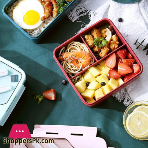Bento Box Lunch Box 3 Compartment with Utensils Lunch Containers for Meal Prep Lunch Snack  Eco-Friendly Leakproof Microwave Safe