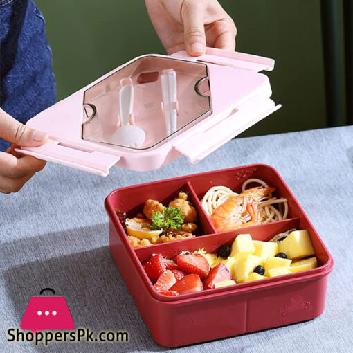 Bento Box Lunch Box 3 Compartment with Utensils Lunch Containers for Meal Prep Lunch Snack  Eco-Friendly Leakproof Microwave Safe